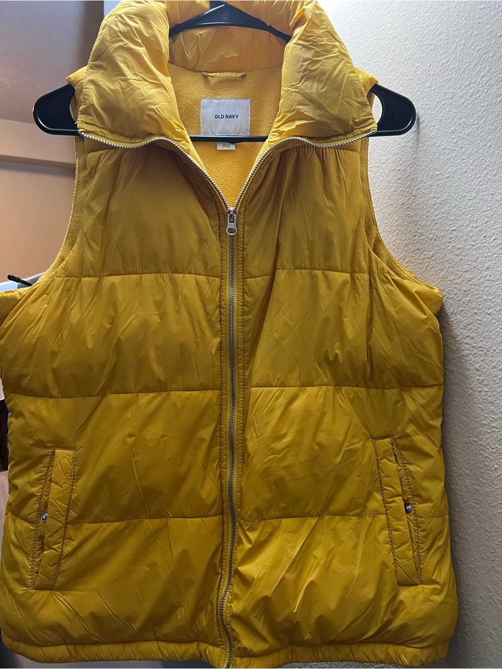 Old Navy Yellow Quilted Puffer Vest